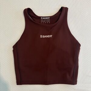 Bandit Running Stamina Race Crop in Deep Cherry Color